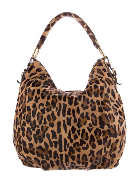 Prada Leopard Print Ponyhair Hobo .